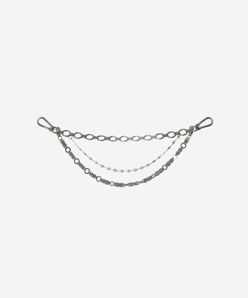 KAREN CHAIN KEYRING SILVER