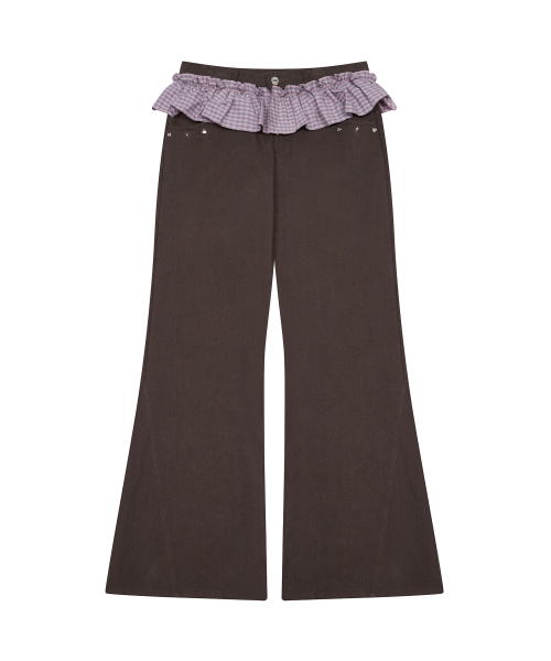 L19 FRILL BOOTSCUT брюки(коричневая)