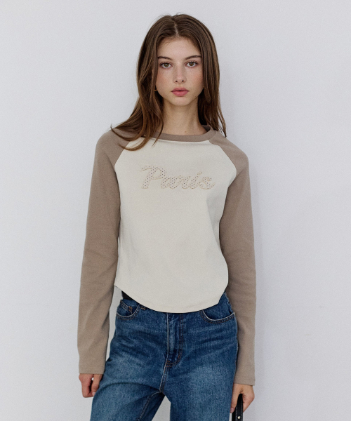 Реглан с надписью Paris Mocha Beige