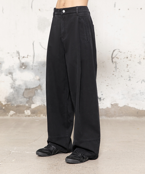 Плиссированные хлопковые брюки Fade (Shaded Black)