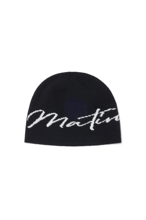 MUSINSA公式 | MATIN KIM MATIN LOGO SCRIPT BEANIE IN BLACK