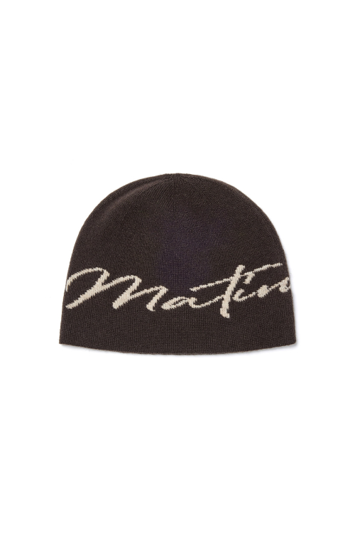 MUSINSA公式 | MATIN KIM MATIN LOGO SCRIPT BEANIE IN GREY