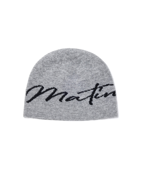 MUSINSA公式 | MATIN KIM MATIN LOGO SCRIPT BEANIE IN GREY