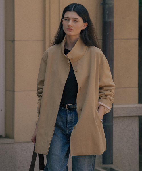High neck trench coat TIFA01CT02_Beige