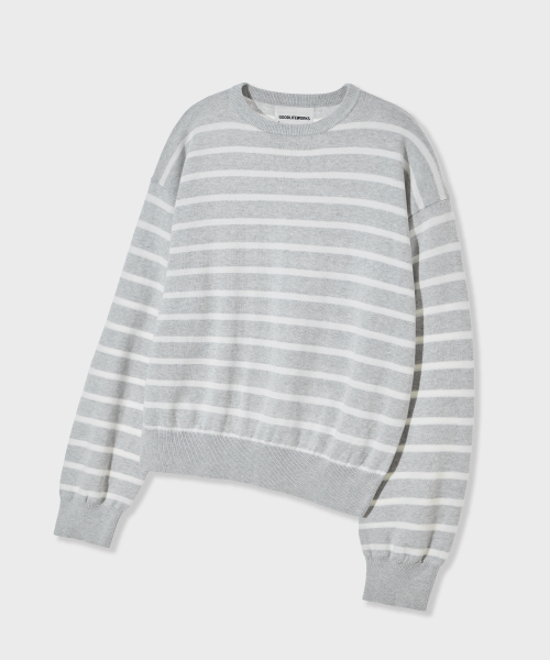 GLW クラシックストライプクロップニット グレー - グッドライフワークス