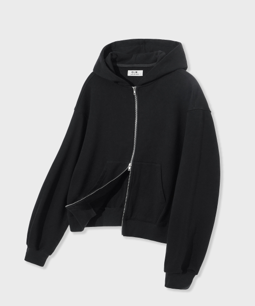 Укороченное худи на молнии Essential Two-Way Black
