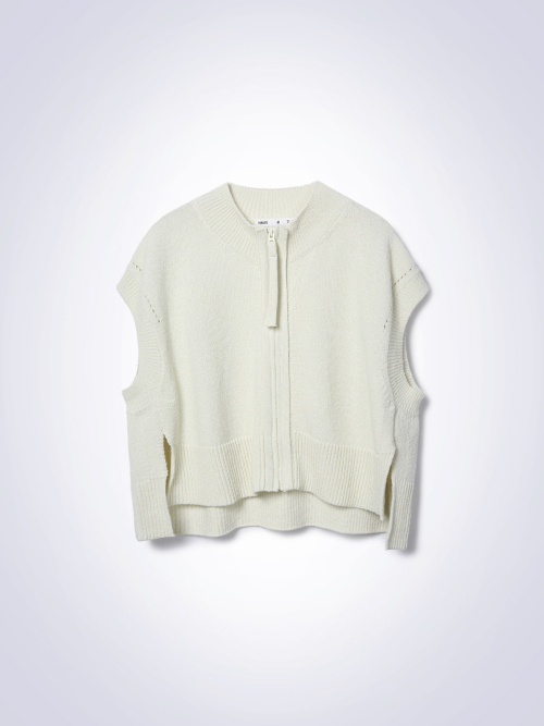 LOU LINEN VEST KNIT IVORY
