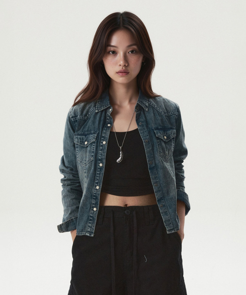 후아유 Western Point Denim Jacket(F) / WHYJG4931F