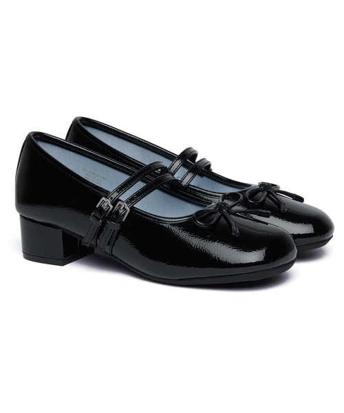 SQUARE TOE TWO STRAP MARYJANES(4CM) - 5 colors
