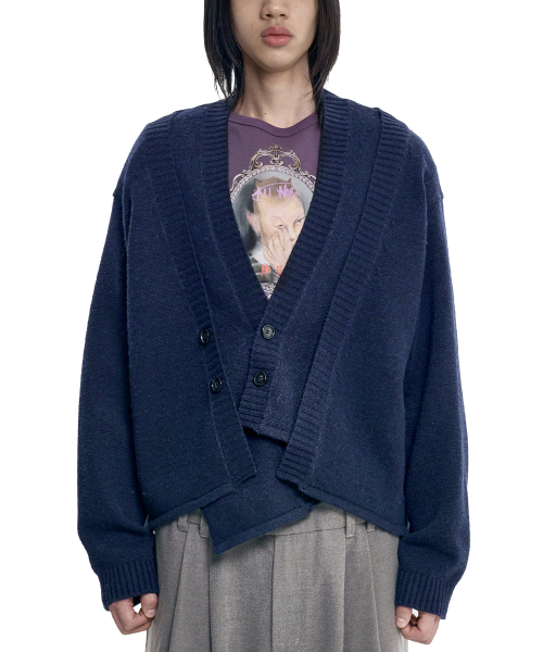 Double Layered Cardigan [NAVY]