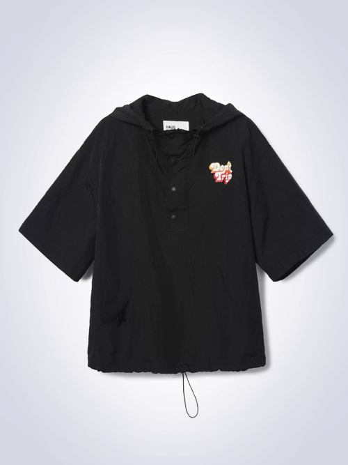TOM HALF ZIP-UP ANORAK BLACK
