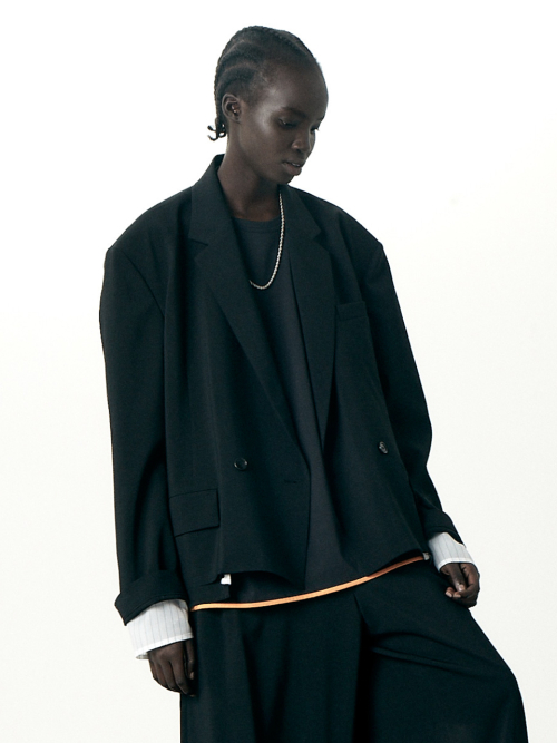 DOUBLE BOTTOM CROP JACKET BLACK