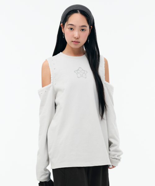 CUT-OUT LACE LONG SLEEVES [BEIGE]