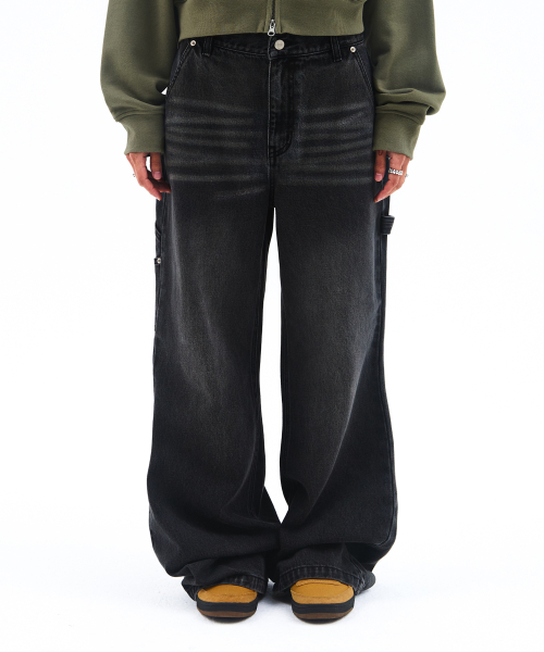 SEMIWIDE DENIM PANTS BLACK