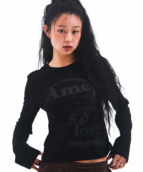 BIG TYPO LONGSLEEVE TEE BLACK