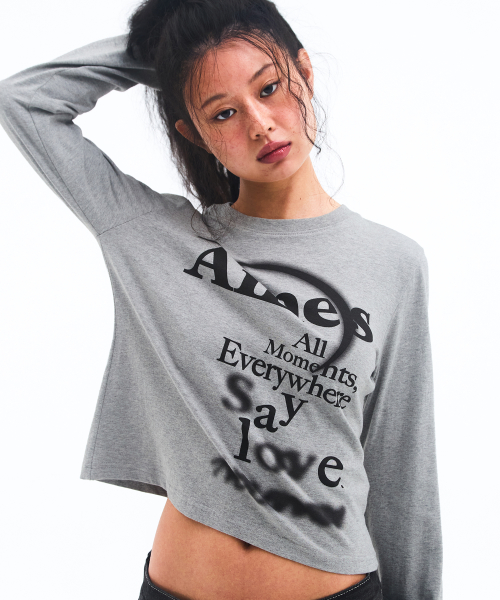 BIG TYPO LONGSLEEVE TEE GREY