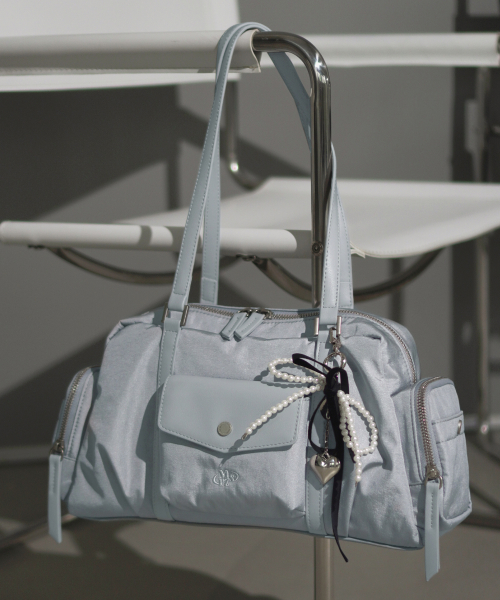 Lumi nylon shoulder bag_Fog blue