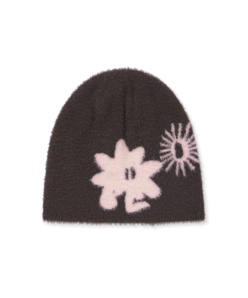 Cali Shaggy Beanie Brown/Pink