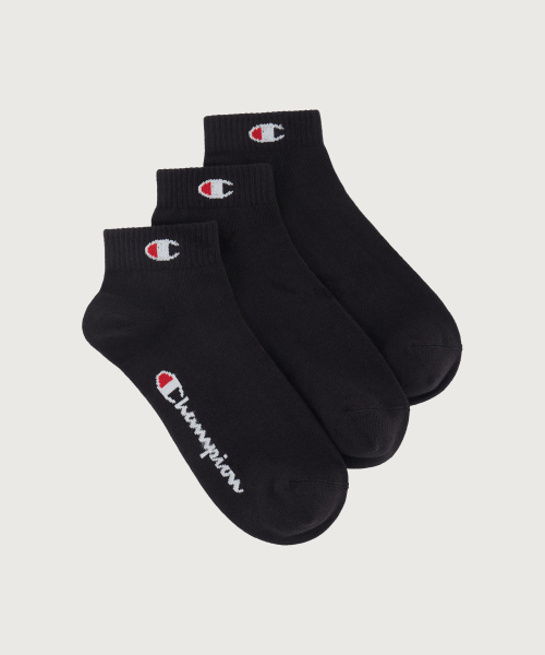 C로고 쿼터랭스 삭스 3PACK Black