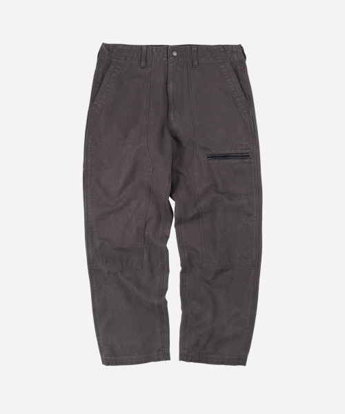 HEAVY CANVAS DESTROYED DOUBLE KNEE PANTS _ MUD