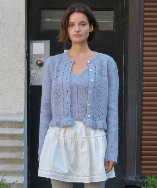 Blush frill кардиган set - light синий
