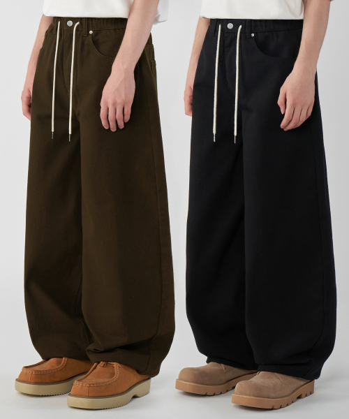 Вёшеный wide balloon twill хлопок джинсовый брюки 4 colors