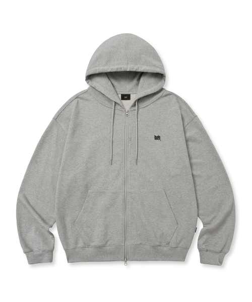 [25fall] tag капюшон zip up - меланж серый
