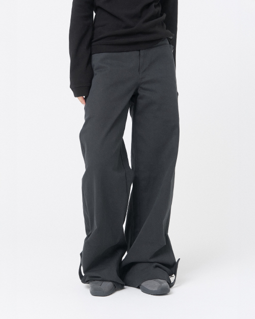MUSINSA | MISEKI SEOUL Flap layered wide pants BLACK