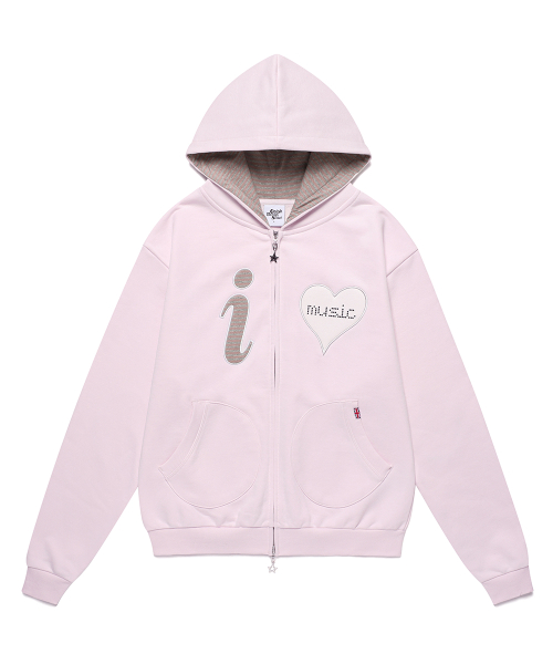 I love music zip up худи розовый(cv2ffum481a)