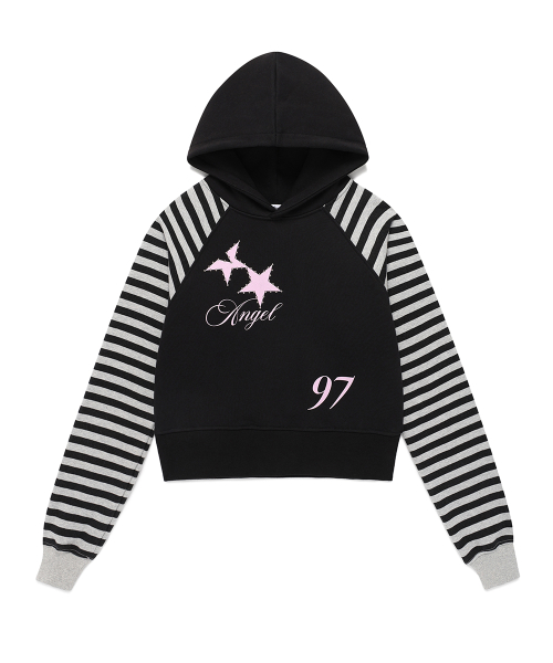 W ANGEL TWIN STAR HOODIE BLACK(CV2FFFM402A)