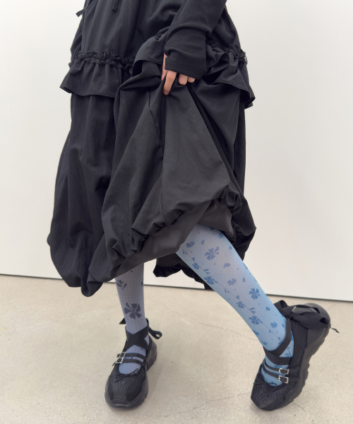 Mixed Bloom Tights [Blue]
