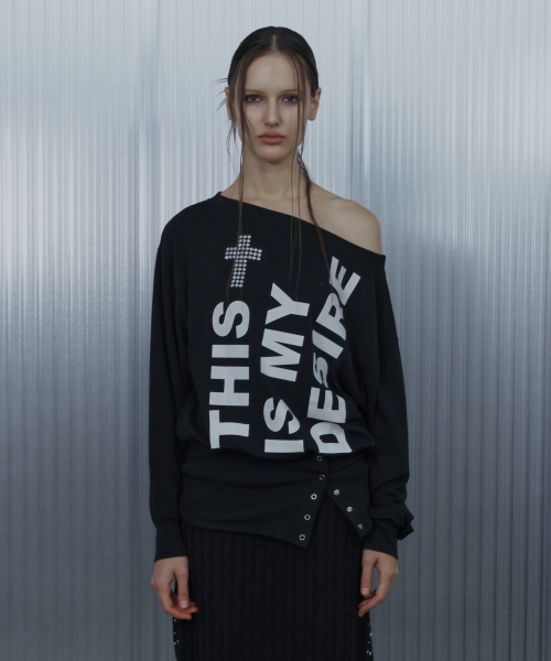 셋업이엑스이(SETUP-EXE) BOLD LETTERING LOOSE TOP / BLACK - 사이즈