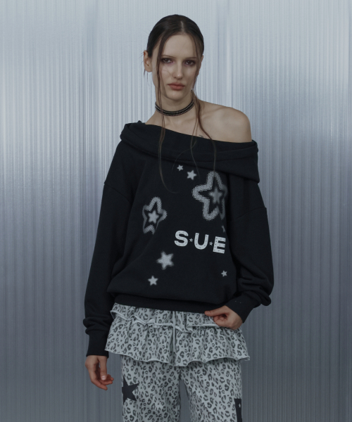 Sue wide худи топ / чёрный