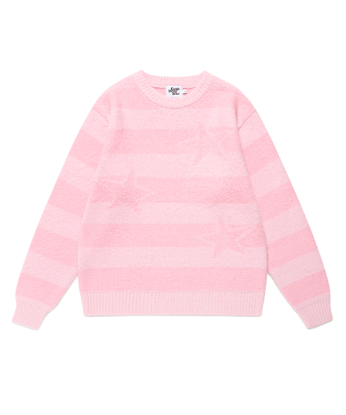 BRUSHED STAR KNIT SWEATER PINK(CV2FFUK600A)