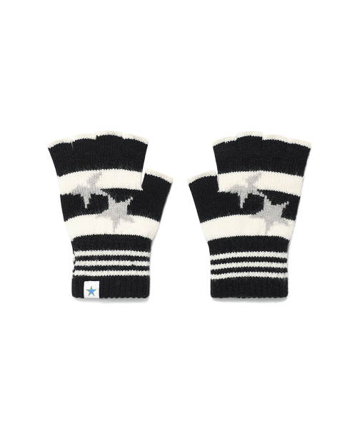 [매미 pick] TWIN STAR FINGERLESS GLOVES BLACK(CV2FFUAB60A)