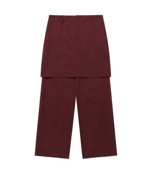 LAYERED SKIRT CHINO PANTS_BURGUNDY(NG2FFUPA10A)