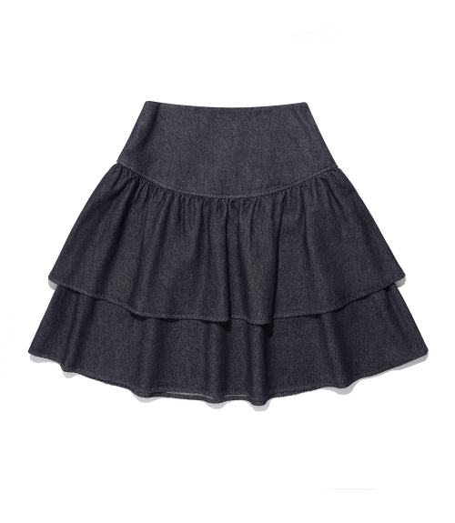 LOWRISE SHIRRING DENIM SKIRT_INDIGO(NG2FFFD190A)
