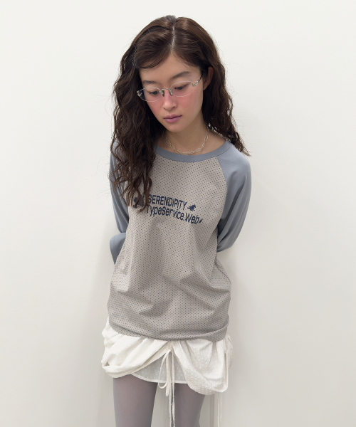 Dotted raglan топ [синий]