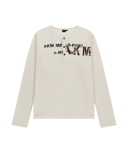 トップス AAKAM Waffle Henry Neck Long Sleeve MUSINSA公式 | AAKAM Waffle Henry Neck Long Sleeve (Ivory)