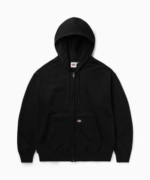 베이직 로고 후드 집업 Black