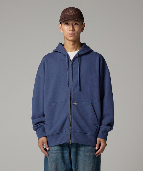 базовый логотип капюшон на молнии Navy