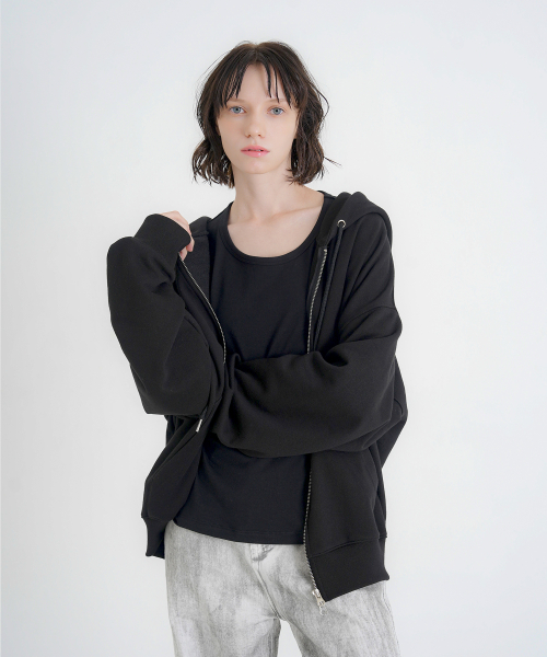 Оверсайз зип-худи с вышивкой Back Logo_Black