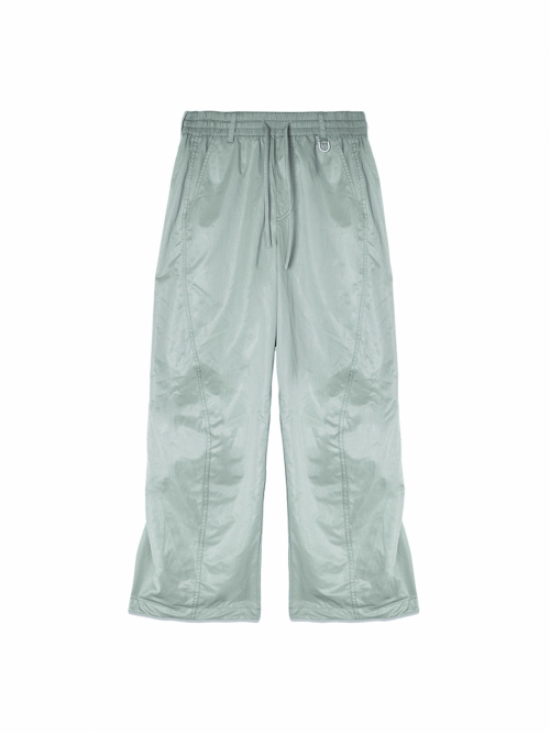 GLOSSY BANDING TRACK PANTS IN MINT