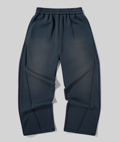 Спортивные штаны с начесом и косыми швами [Navy]