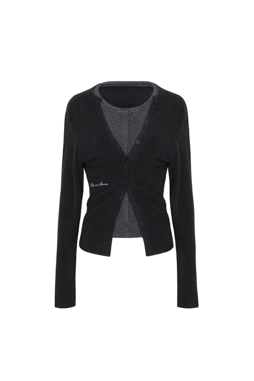 SECRET 2WAY CARDIGAN black