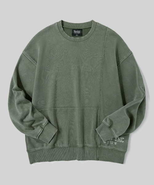 Свитшот Garment Dying со швами (Khaki)