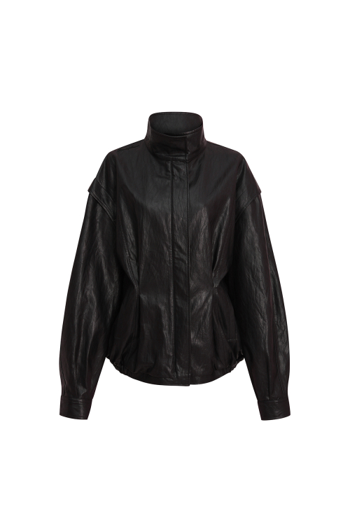 THALIA LEATHER JACKET deep brown