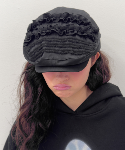 타입서비스(TYPESERVICE) Ruffled Hunting Cap [Black] - 사이즈 & 후기 | 무신사