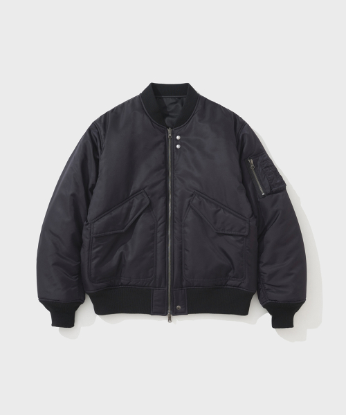 NYLON REVERSIBLE BOMBER JUMPER (PURPLE BLACK)