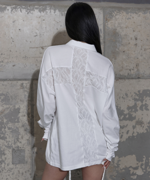 팬시클럽() 백 크로스 오버핏 카라티 (WHITE) F25ZB021 상품 이미지